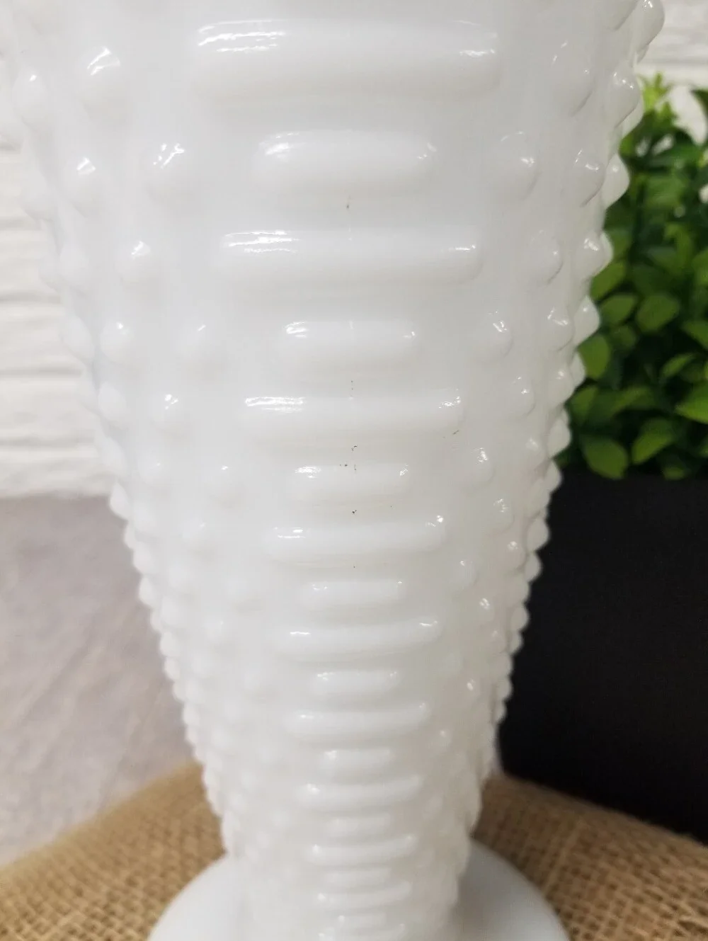 Vintage Anchor Hocking Milkglass Trumpet Vase
